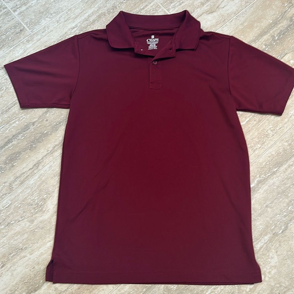 CHAPS boys maroon collared short sleeve shirt – 14/16 - Picture 1 of 6